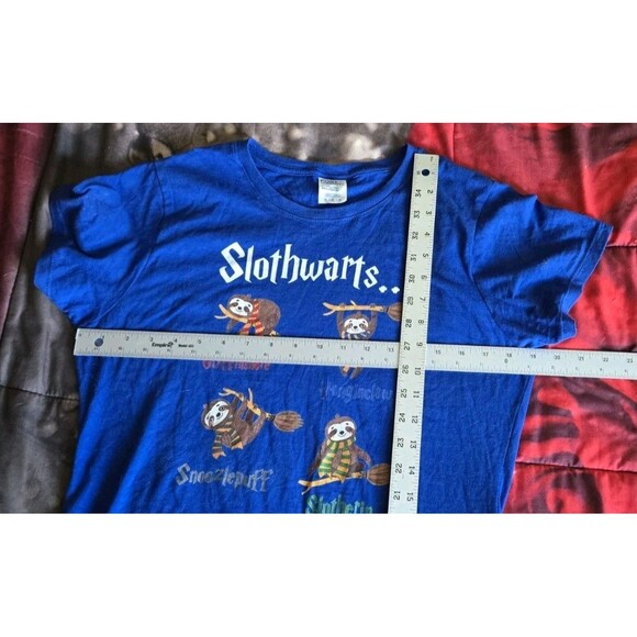 Harry Potter Slothwarts Sloth Shirt Unisex Top Funny Sloths Tee Blue Sz Medium M - Picture 8 of 9